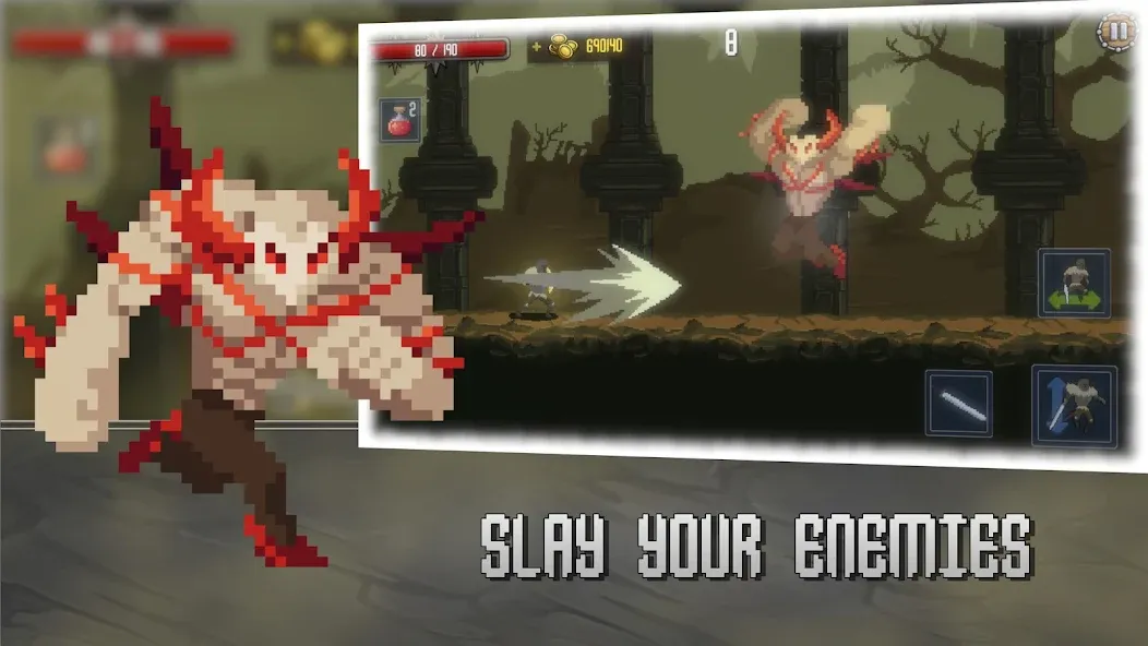 Deathblaze Action Platformer [MOD: безлимитные жизни и усиленный урон] (Бесплатно / APK) — скриншот 3