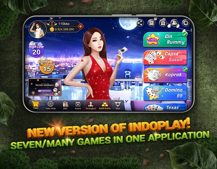 Indoplay-Capsa Domino QQ Poker [MOD: безлимитные фишки и бонусы] (Бесплатно / APK) — скриншот 1