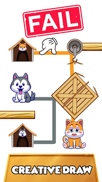 Скачать взлом Dog rush: Draw to save games [MOD: много денег и все уровни открыты] — скриншот 5