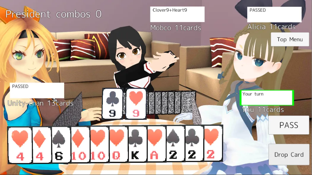 Скачать President Card Game [MOD: без рекламы и много денег] на телефон — скриншот 2