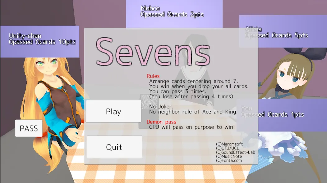 Sevens card game [MOD: безлимитные монеты и все уровни открыты] — Скачать бесплатно (APK) — скриншот 1