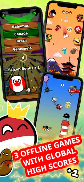 Скачать Countryball Potato Mayhem [MOD: безлимитные монеты и все улучшения] — скриншот 2