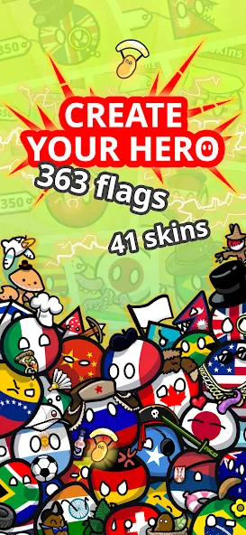 Скачать Countryball Potato Mayhem [MOD: безлимитные монеты и все улучшения] — скриншот 3