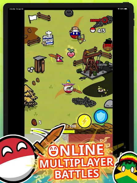 Скачать Countryball Potato Mayhem [MOD: безлимитные монеты и все улучшения] — скриншот 5