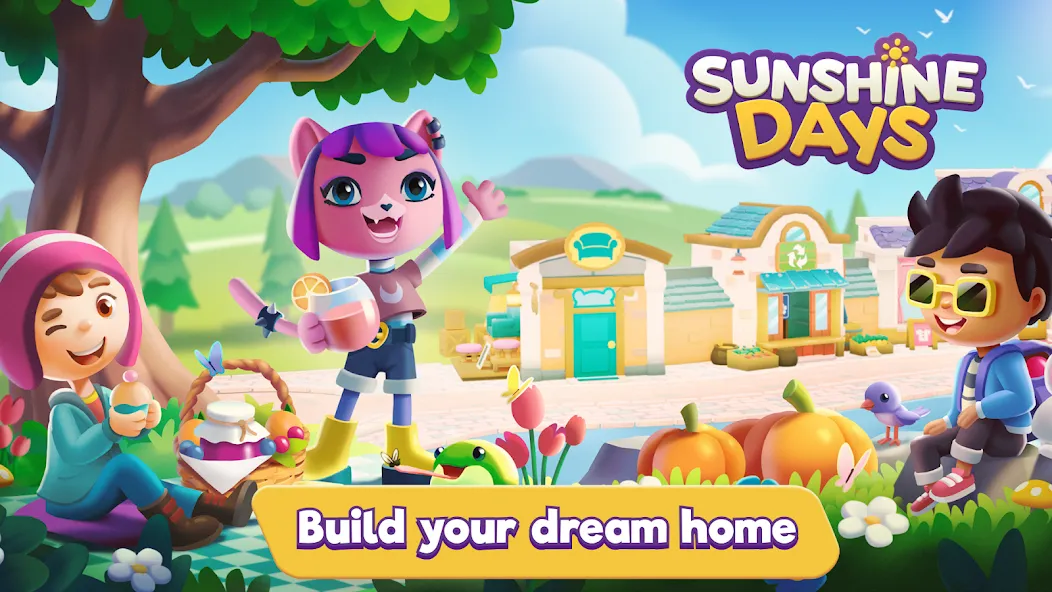Скачать Sunshine Days - Build A Home [MOD: безлимитные монеты и ресурсы] на телефон — скриншот 1