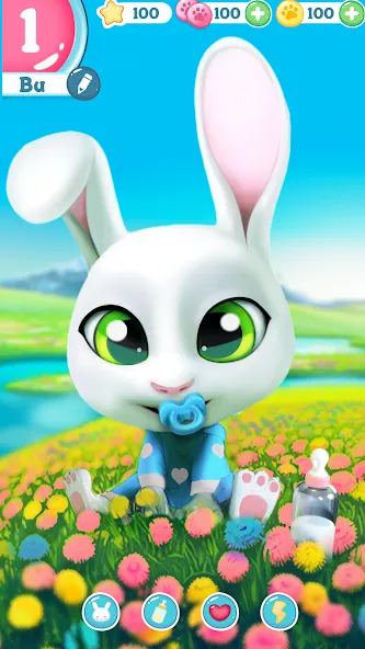 Скачать Bu Bunny - Cute pet care game [MOD: много монет и ресурсов] — скриншот 1