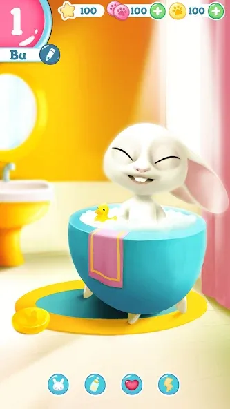Скачать Bu Bunny - Cute pet care game [MOD: много монет и ресурсов] — скриншот 2