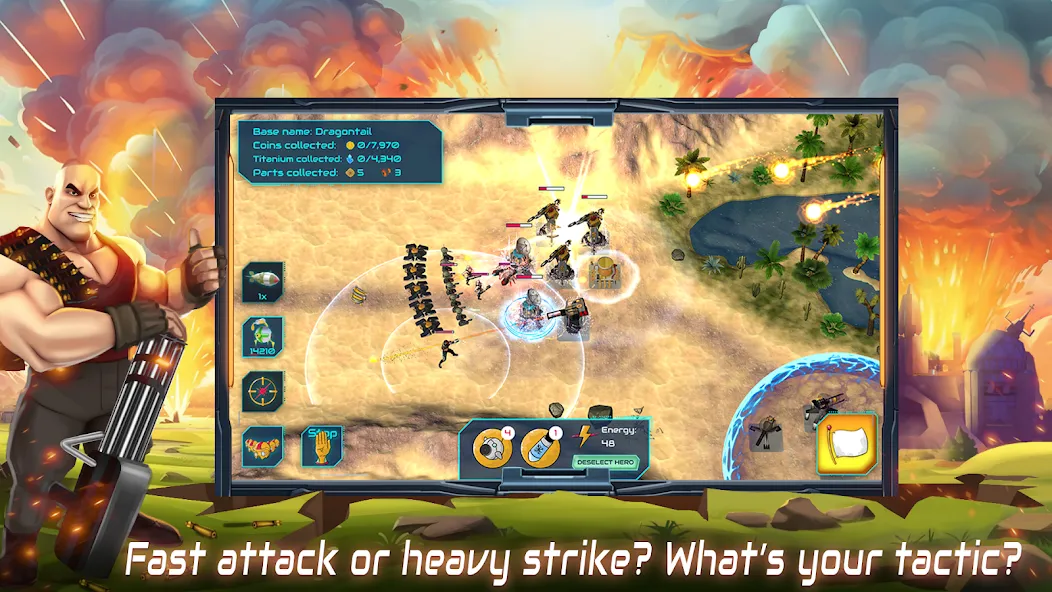 Скачать Boulder Base: Defense Strategy [MOD: безлимитные ресурсы и усиленная база] на телефон — скриншот 1