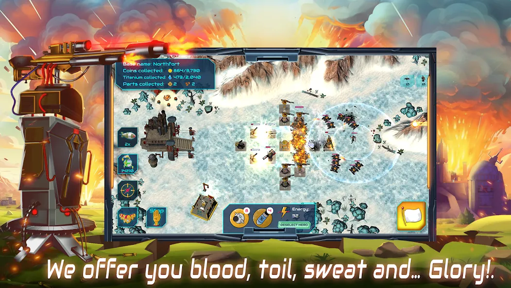 Скачать Boulder Base: Defense Strategy [MOD: безлимитные ресурсы и усиленная база] на телефон — скриншот 3
