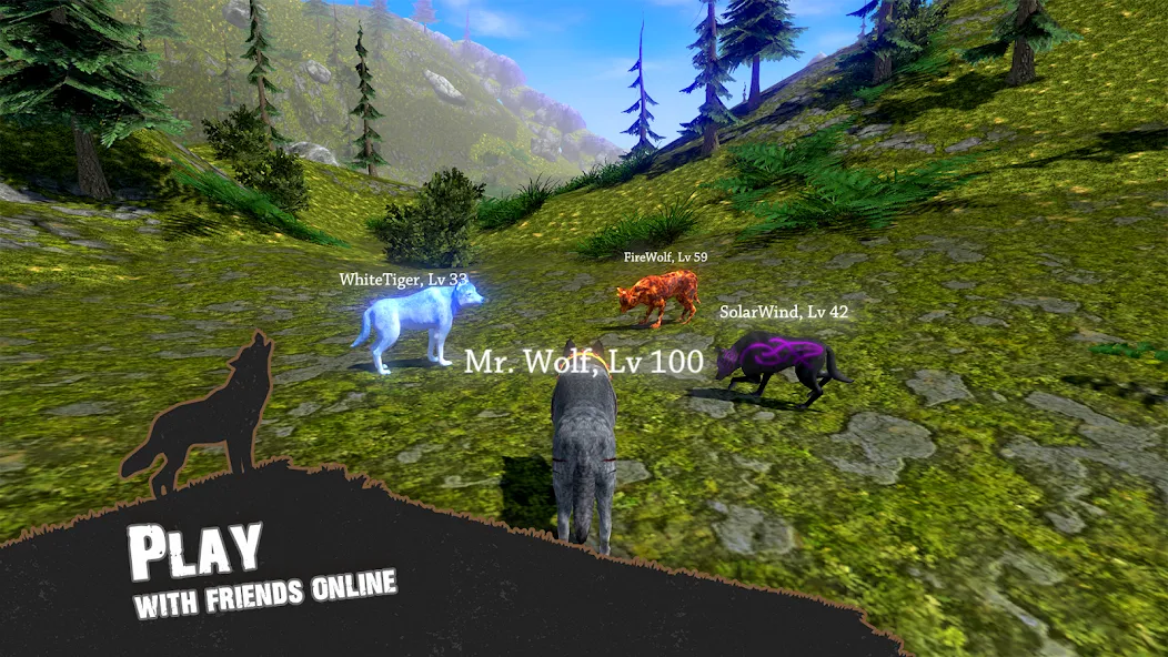 Скачать Wolf Simulator - Animal Games [MOD: безлимитные деньги и здоровье] на телефон — скриншот 3