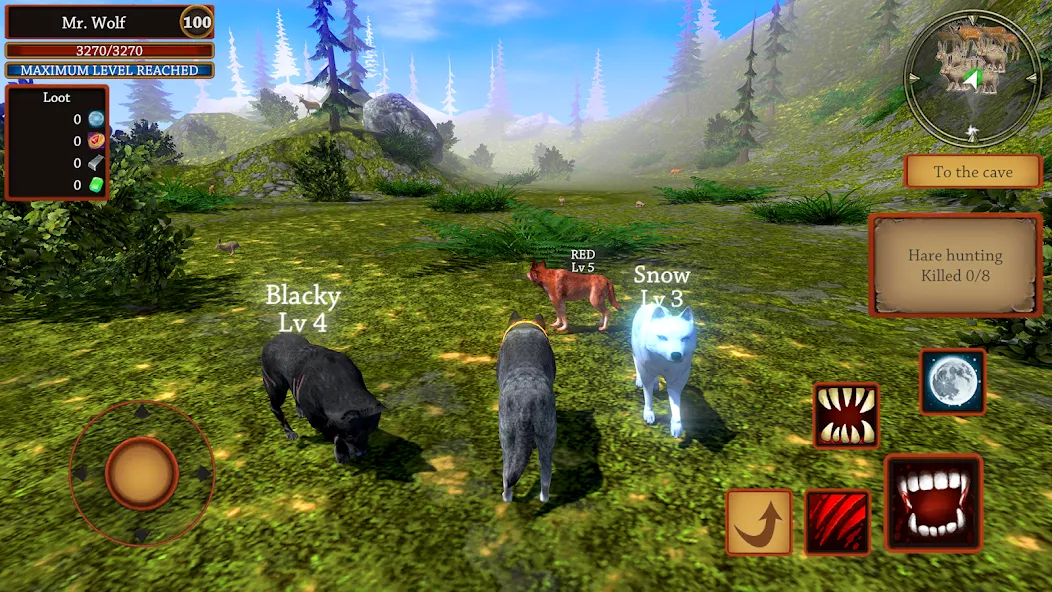 Скачать Wolf Simulator - Animal Games [MOD: безлимитные деньги и здоровье] на телефон — скриншот 5