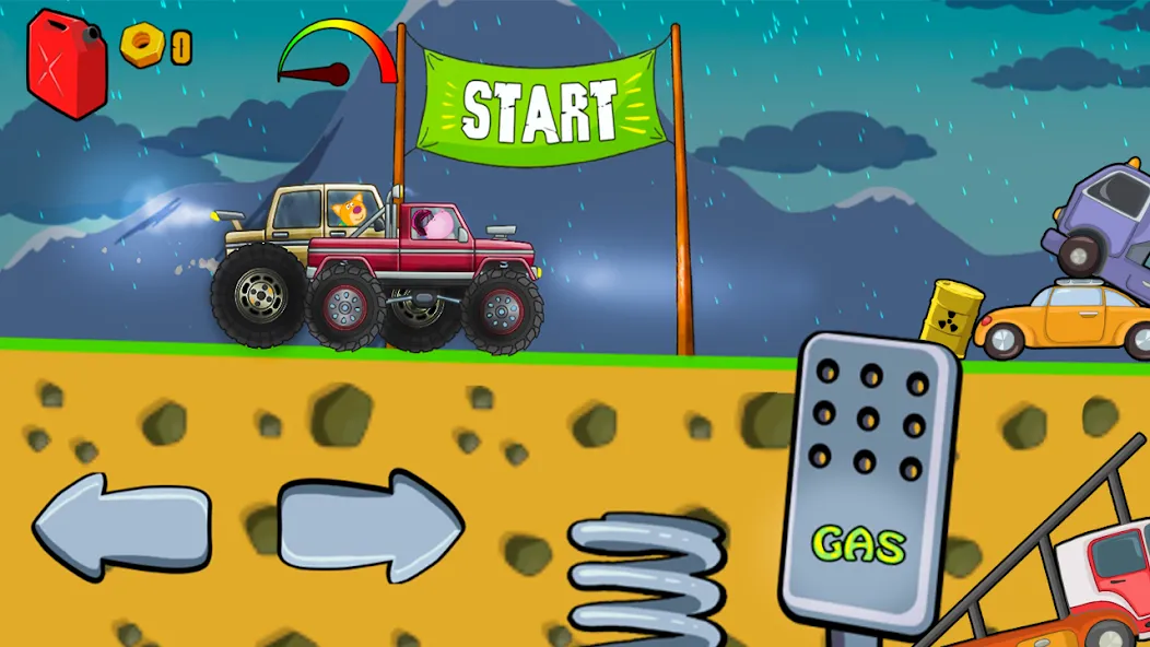 Скачать Kids Monster Truck Racing Game [MOD: без рекламы и все машины открыты] на телефон — скриншот 1