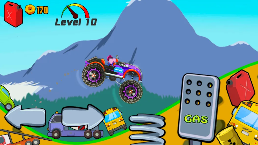 Скачать Kids Monster Truck Racing Game [MOD: без рекламы и все машины открыты] на телефон — скриншот 4