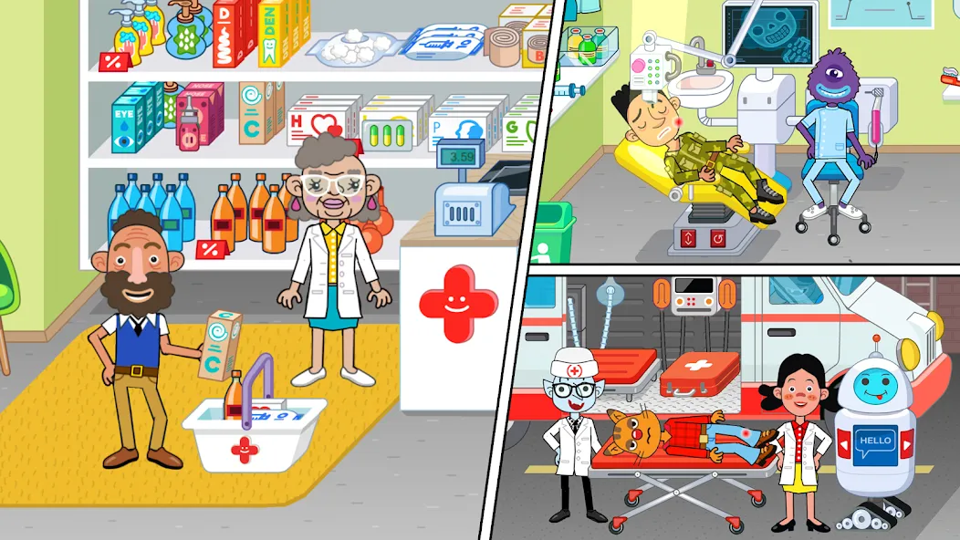 Скачать взлом Pepi Hospital: Learn & Care [MOD: открыты все локации и персонажи] — скриншот 3