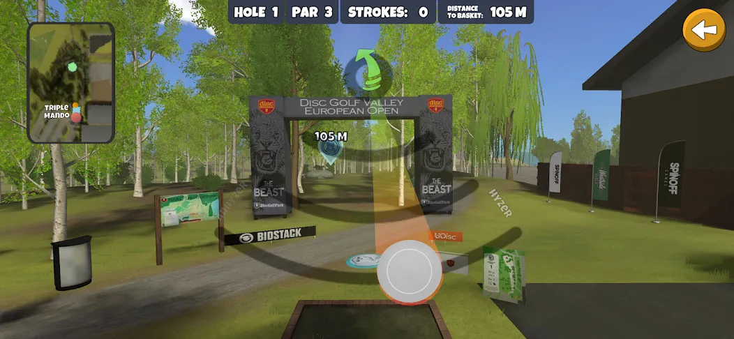 Скачать Disc Golf Valley [MOD: безлимитные диски и открыты все поля] на телефон — скриншот 1
