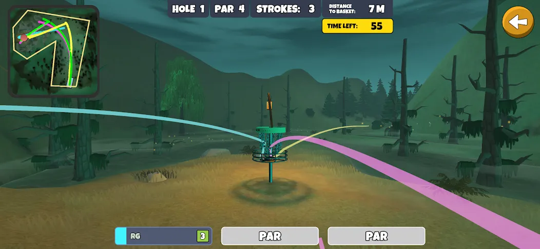 Скачать Disc Golf Valley [MOD: безлимитные диски и открыты все поля] на телефон — скриншот 5