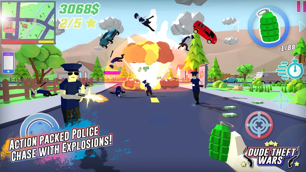 Скачать взлом Dude Theft Wars Shooting Games [MOD: безлимитные деньги и оружие] — скриншот 1