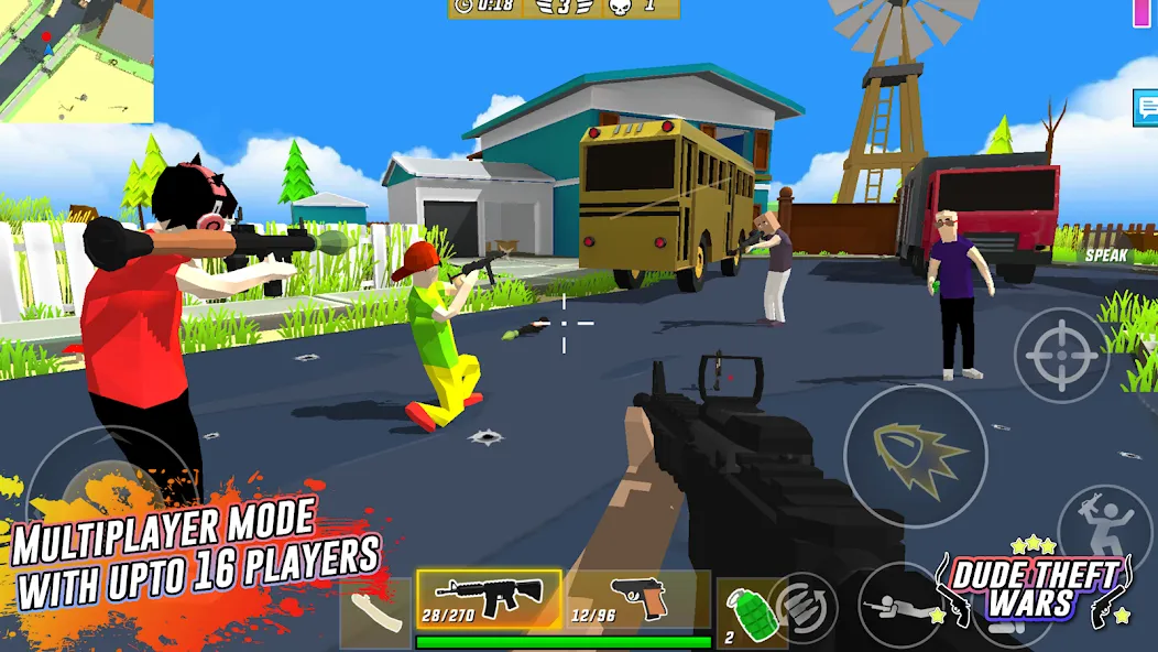 Скачать взлом Dude Theft Wars Shooting Games [MOD: безлимитные деньги и оружие] — скриншот 2