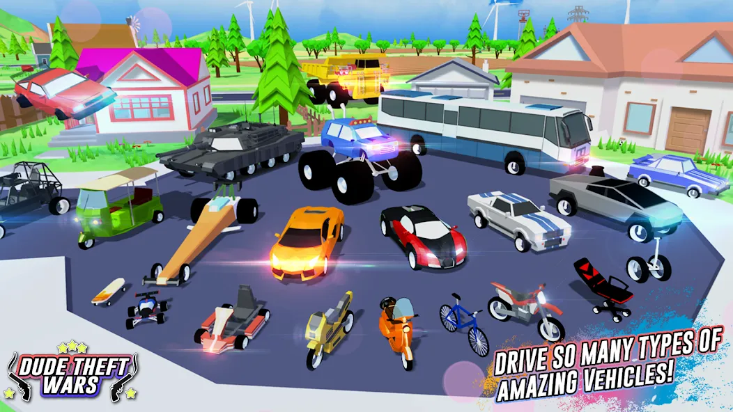 Скачать взлом Dude Theft Wars Shooting Games [MOD: безлимитные деньги и оружие] — скриншот 3