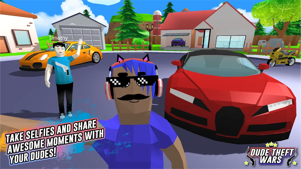 Скачать взлом Dude Theft Wars Shooting Games [MOD: безлимитные деньги и оружие] — скриншот 4