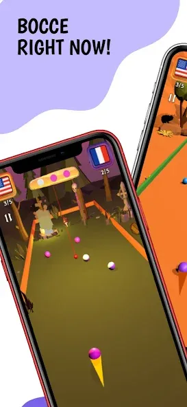 Bocce Ball 3D: Nations League [MOD: безлимитные деньги и все страны открыты] на Андроид — скриншот 1