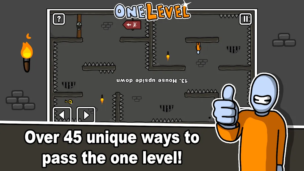 One Level: Stickman Jailbreak [MOD: открыты все уровни и подсказки] — Скачать бесплатно (APK) — скриншот 2