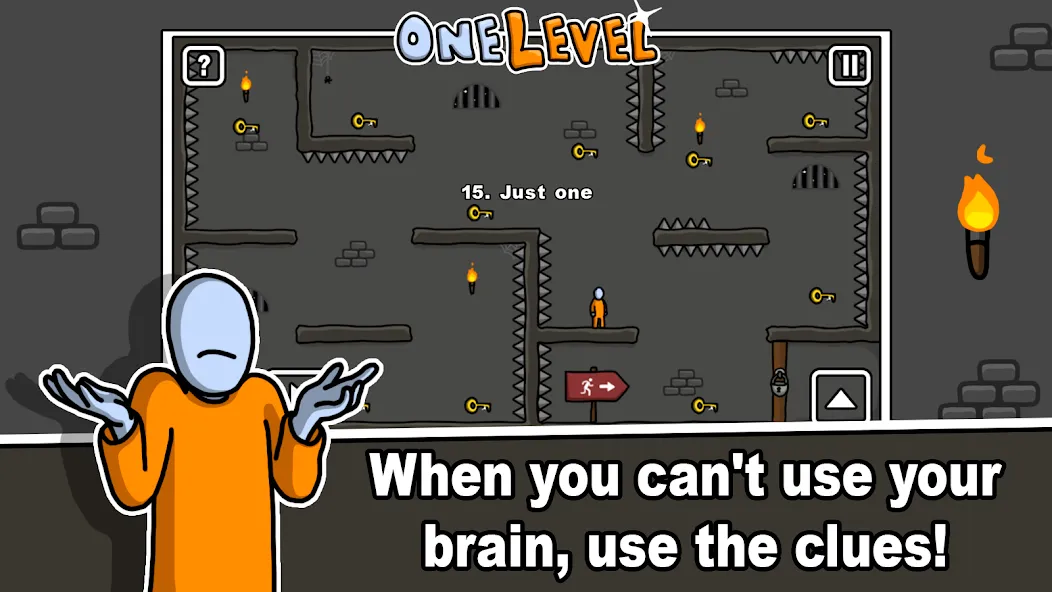 One Level: Stickman Jailbreak [MOD: открыты все уровни и подсказки] — Скачать бесплатно (APK) — скриншот 5