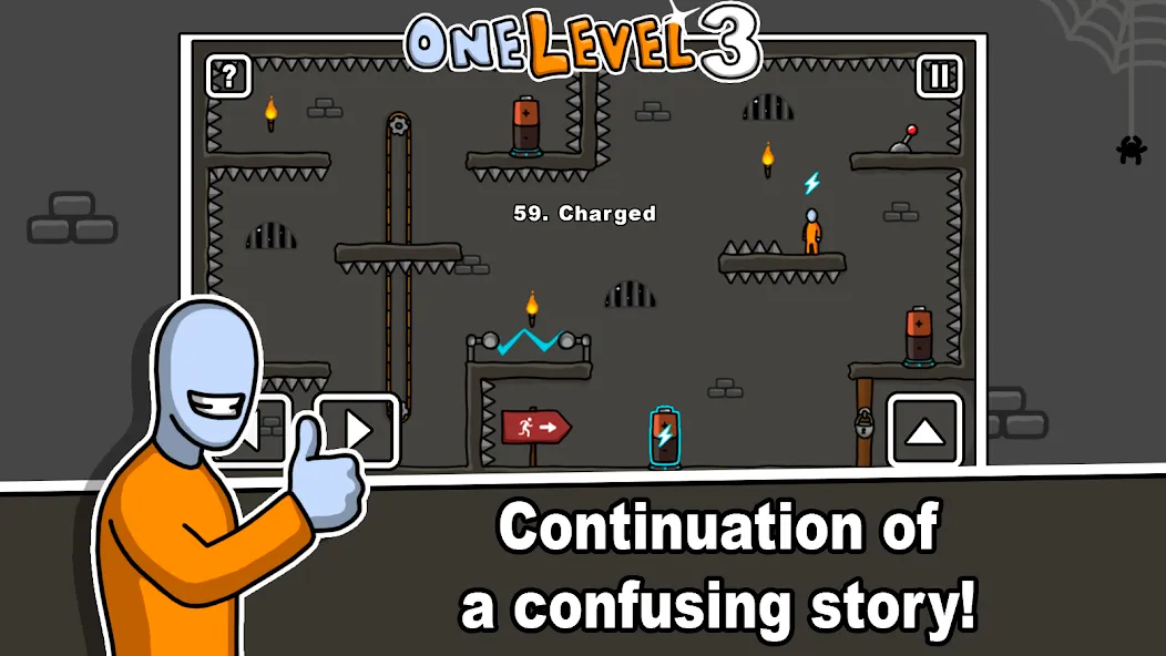 One Level 3 Stickman Jailbreak [MOD: безлимитные подсказки и открыты все уровни] на Андроид — скриншот 1