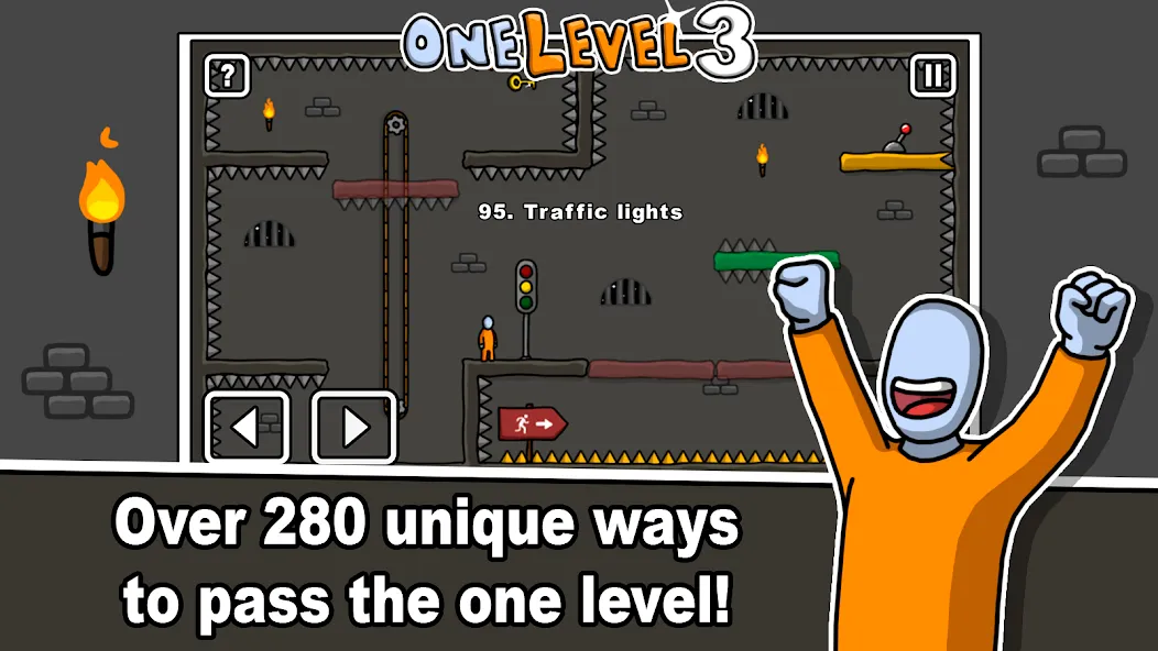 One Level 3 Stickman Jailbreak [MOD: безлимитные подсказки и открыты все уровни] на Андроид — скриншот 2