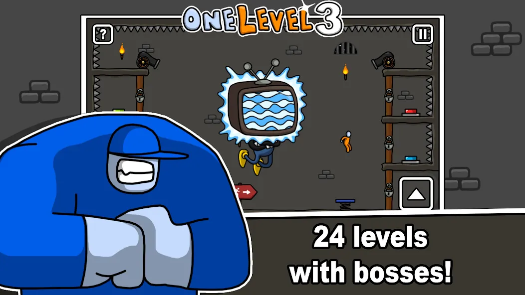 One Level 3 Stickman Jailbreak [MOD: безлимитные подсказки и открыты все уровни] на Андроид — скриншот 3