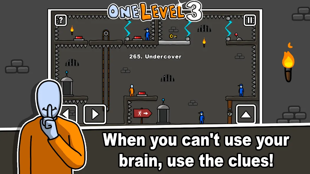 One Level 3 Stickman Jailbreak [MOD: безлимитные подсказки и открыты все уровни] на Андроид — скриншот 5