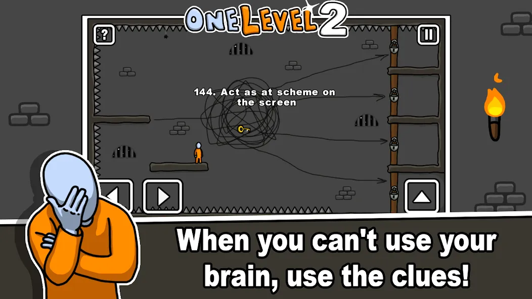 Скачать One Level 2 Stickman Jailbreak [MOD: открыты все уровни и подсказки] — скриншот 5