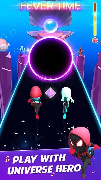 Взломанная Universe Hero 3D - Music&Swing [MOD: безлимитные монеты и все песни] на Андроид — скриншот 4