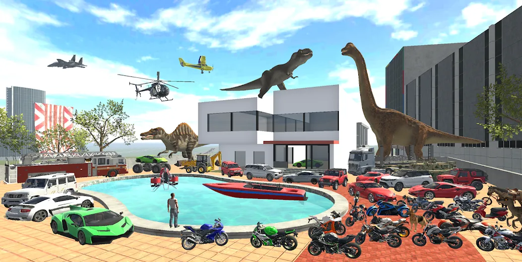 Взломанная Indian Bikes Driving 3D [MOD: безлимитные деньги и все байки открыты] на Андроид — скриншот 1