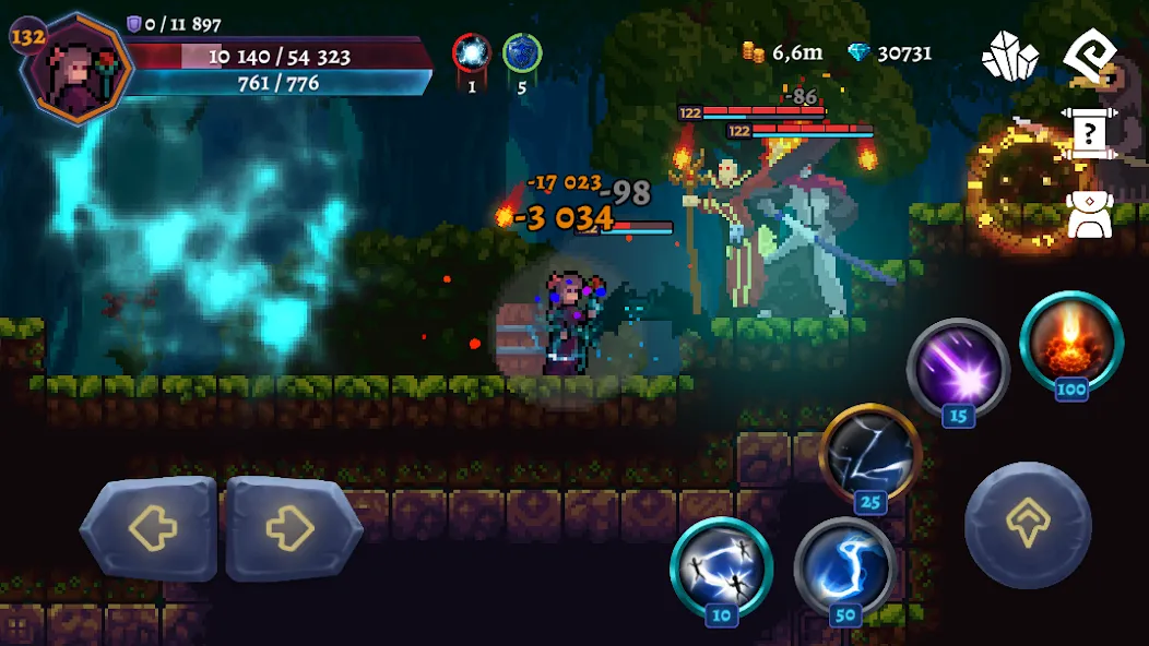 Скачать Darkrise - Pixel Action RPG [MOD: безлимитные ресурсы и усиленный герой] — скриншот 1