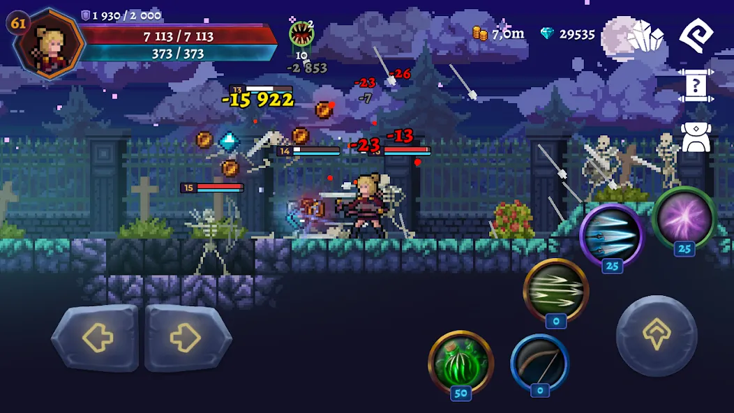 Скачать Darkrise - Pixel Action RPG [MOD: безлимитные ресурсы и усиленный герой] — скриншот 3