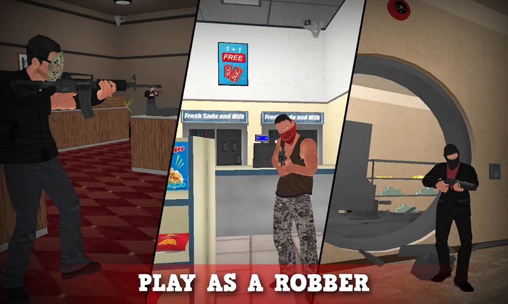 Взломанная Justice Rivals 3 Cops&Robbers [MOD: много денег и всё разблокировано] на Андроид — скриншот 2