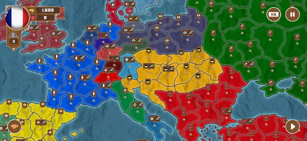 World conquest: Europe 1812 [MOD: безлимитные деньги и войска] на Андроид — скриншот 3