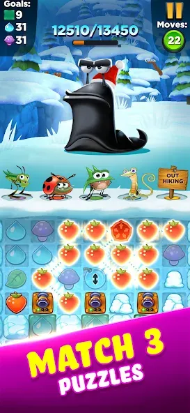 Best Fiends - Match 3 Puzzles [MOD: безлимитные ходы и подсказки] последняя версия — скриншот 3