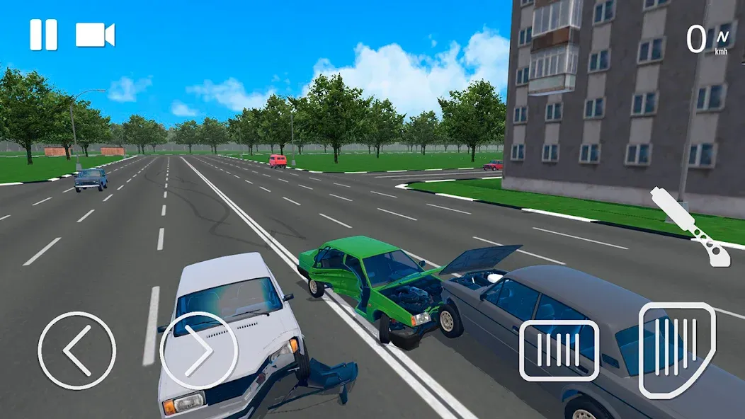 Взломанная Russian Car Crash Simulator [MOD: безлимитные деньги и все машины] на Андроид — скриншот 1