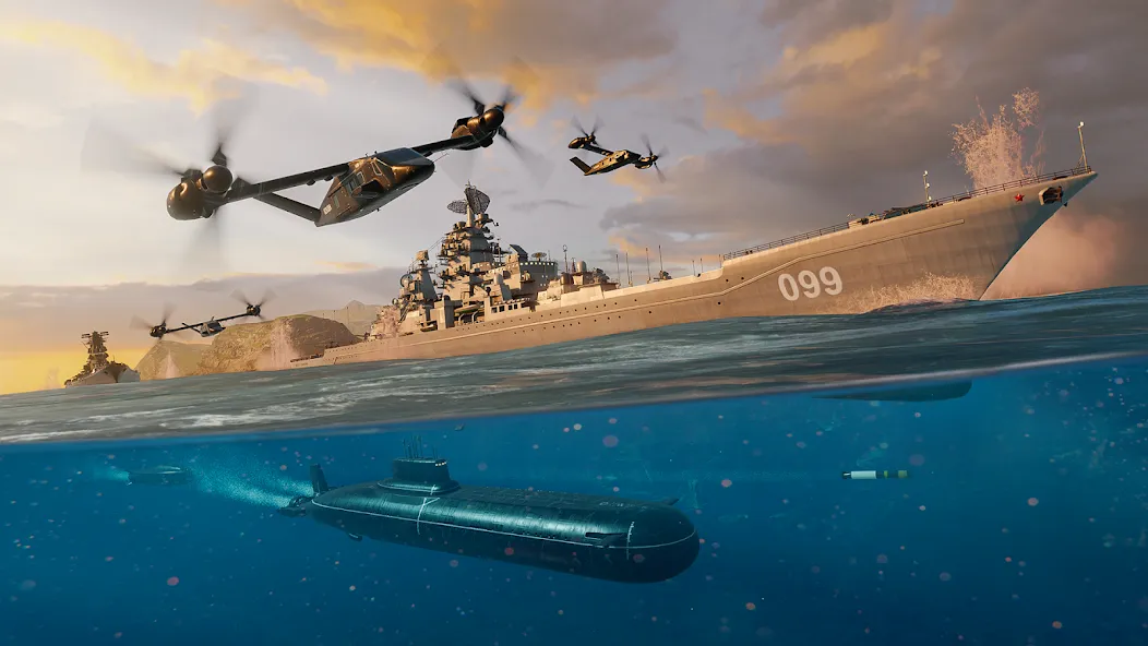 Скачать Modern Warships: Naval Battles [MOD: безлимитные деньги и боеприпасы] — скриншот 4