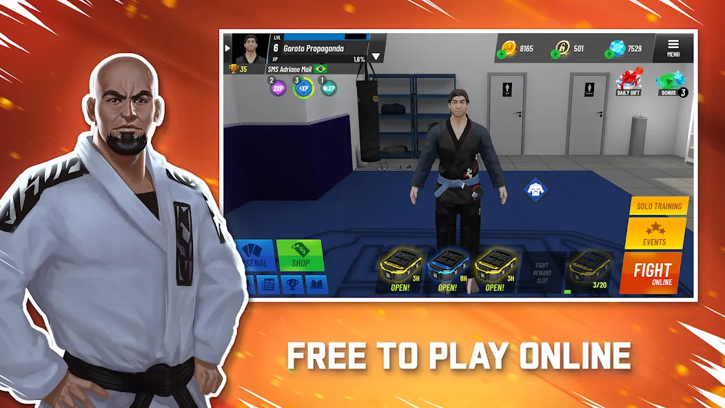 BeJJ: Jiu-Jitsu Game [MOD: разблокированы все бойцы и режимы] на Андроид — скриншот 2