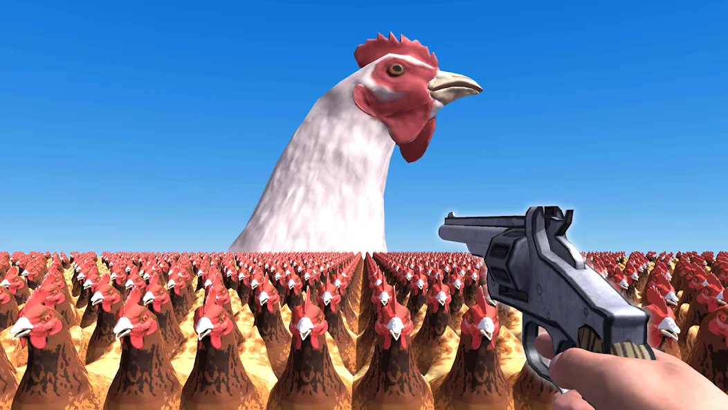 Cluck Shot: Chicken War FPS [MOD: безлимитные патроны и усиленный урон] — Скачать бесплатно (APK) — скриншот 1