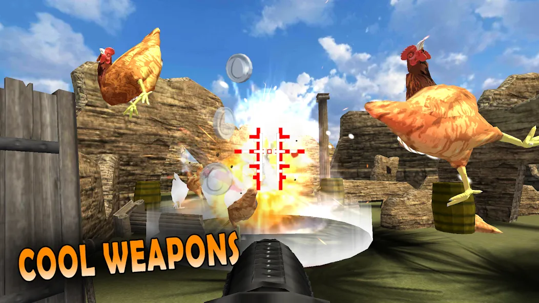 Cluck Shot: Chicken War FPS [MOD: безлимитные патроны и усиленный урон] — Скачать бесплатно (APK) — скриншот 4