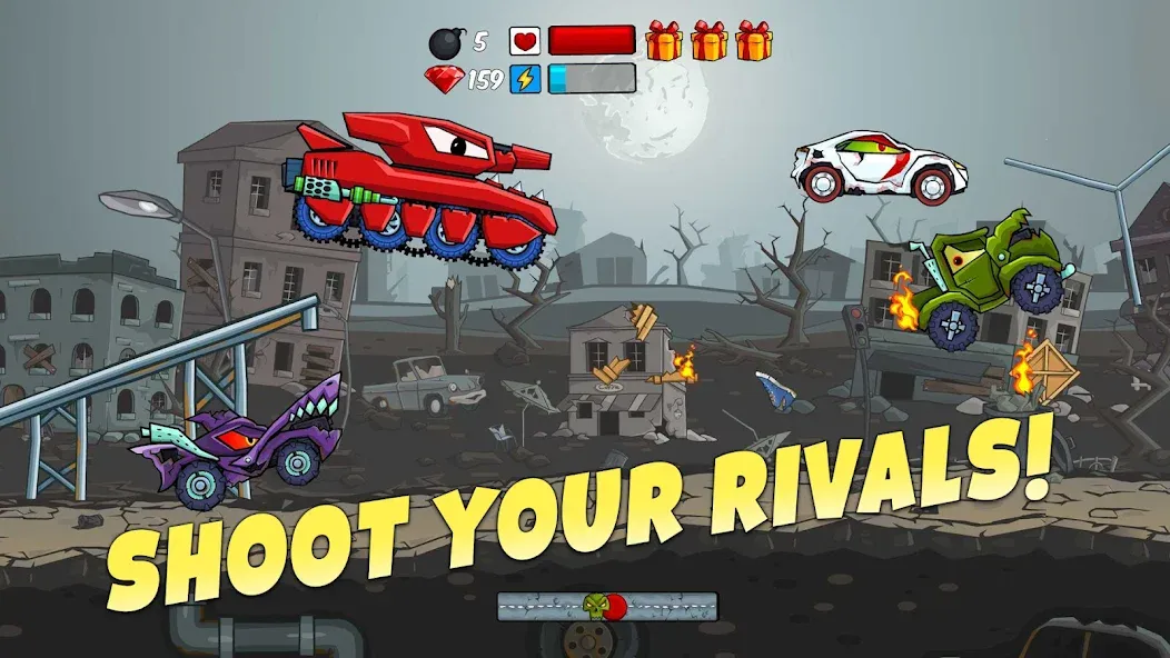 Car Eats Car - Apocalypse Race [MOD: безлимитные деньги и топливо] (Бесплатно / APK) — скриншот 4
