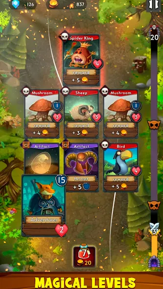 Взломанная Card Dungeons: Rouge RPG [MOD: карточные приключения без ограничений] на Андроид — скриншот 3