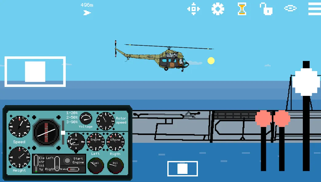 Скачать взлом Pixel Helicopter Simulator [MOD: безлимитное топливо и все вертолеты] — скриншот 1