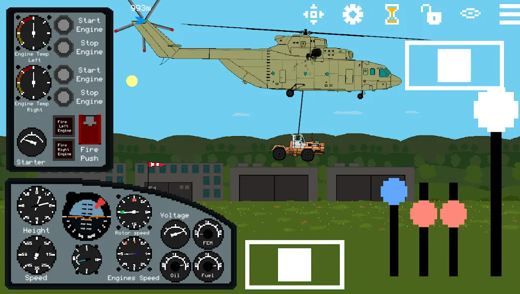 Скачать взлом Pixel Helicopter Simulator [MOD: безлимитное топливо и все вертолеты] — скриншот 4