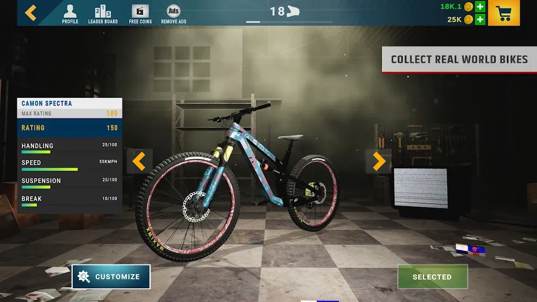 Взломанная Downhill Republic [MOD: безлимитные деньги и все трассы открыты] на Андроид — скриншот 4
