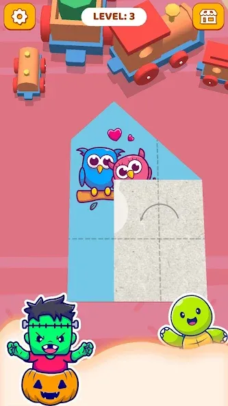 Paper Fold: Paper Puzzle 3D [MOD: без рекламы и открыты все уровни] на Андроид — скриншот 1